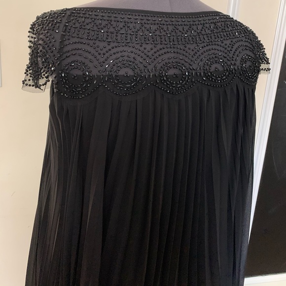XSCAPE Plus Size Beaded & Pleated Shift Dress - Picture 9 of 15